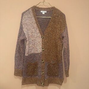 Multicolor Patchwork Women's Button Down Cardiganq